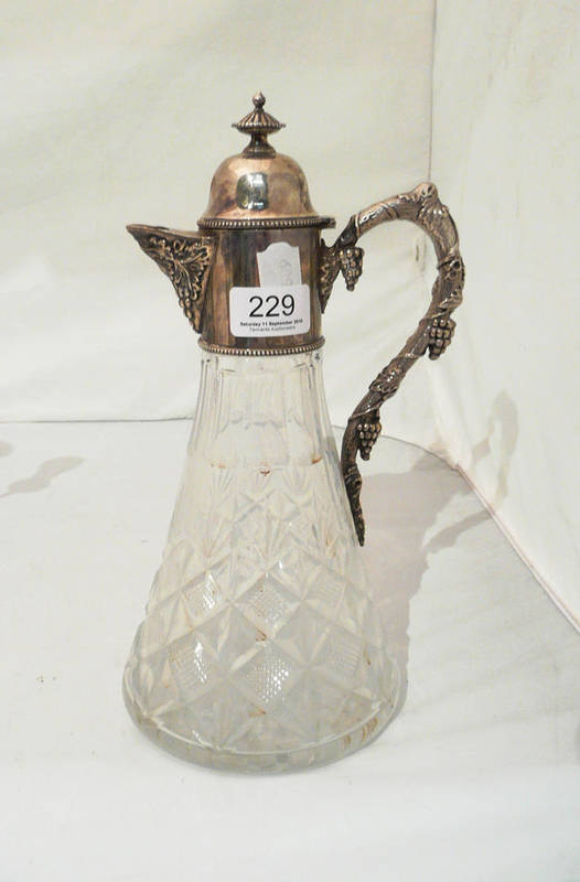 Lot 229 - A silver mounted Claret jug, Birmingham 1978, maker's mark indistinct