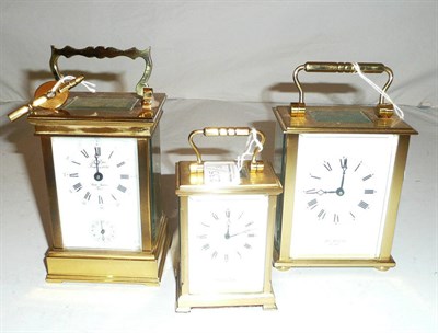 Lot 235 - Two modern carriage clocks and another