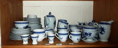 Lot 244 - Royal Copenhagen blue and white pottery dinner service and a circular box and cover