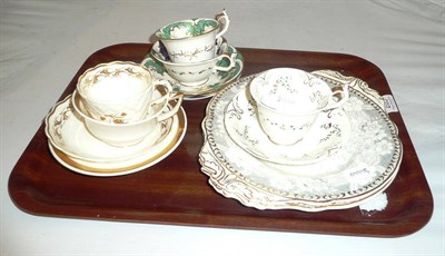 Lot 265 - Rockingham cups and saucers and two plates