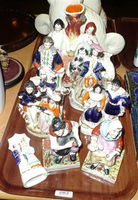 Lot 283 - Tray of Staffordshire figures