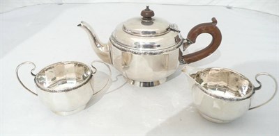 Lot 289 - Three piece silver tea service