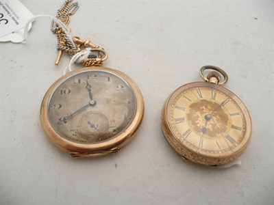 Lot 330 - Two pocket watches, one with chain