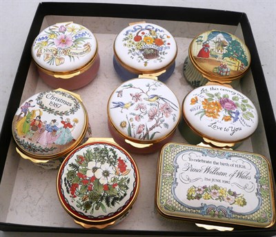 Lot 332 - Four Halcyon Days enamel boxes and four by Gummies