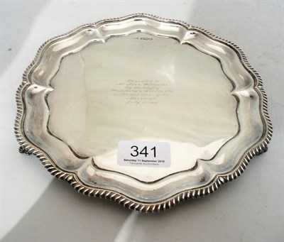 Lot 341 - A Walker & Hall silver salver, Sheffield