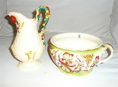 Lot 344 - Clarice Cliff Jug and a chamber pot