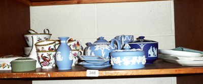 Lot 348 - A quantity of Wedgwood Jasperware pottery, part tea service and other ceramics