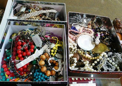 Lot 360 - Three boxes of assorted costume jewellery