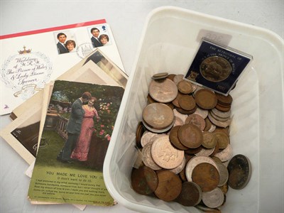 Lot 366 - Quantity of coins and postcards etc