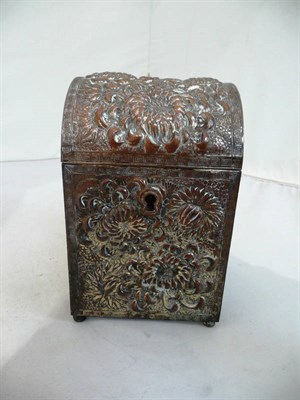 Lot 385 - Chinese plated tea caddy