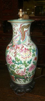 Lot 391 - Chinese famille rose table lamp