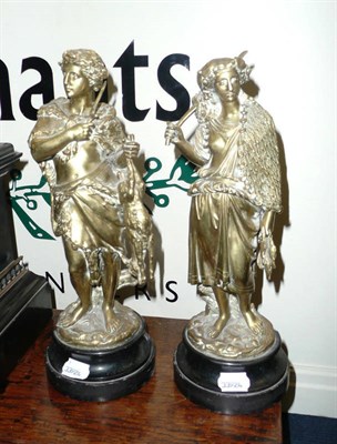 Lot 392 - Pair of brass cast figures after Boyer