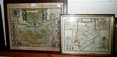 Lot 411 - John Speed, a 17th century map of Suffolk and another (later) of Rutlandshire