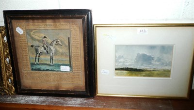 Lot 413 - Watercolour by Kenneth Lauder and print of 'Starling'