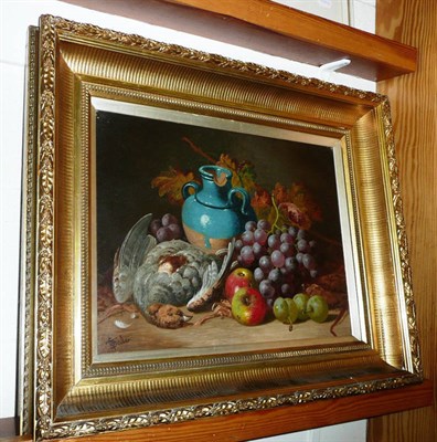 Lot 433 - Thomas Charles Bale (1855-1925), still life of fruit and dead game Signed, oil on canvas, 36cm...