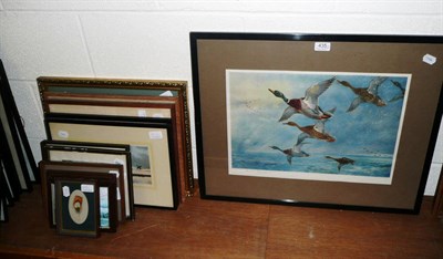 Lot 435 - An Archibald Thorburn signed print, a Basil Ede signed print and a quantity of bird-related...