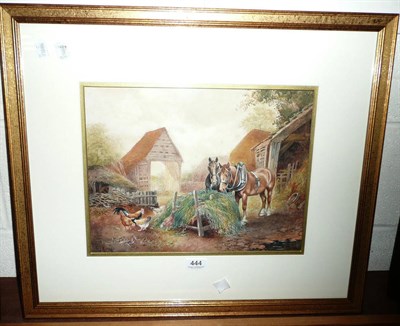 Lot 444 - C J Keats, Farmyard scene, watercolour