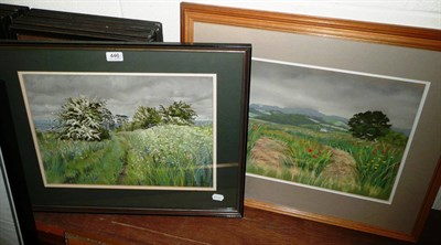 Lot 446 - Three framed pastel drawings by Janice Hingley