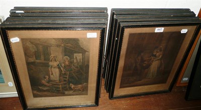 Lot 447 - After Hogarth - The Cries of London, a set of eleven coloured stipple engravings (a.f.)