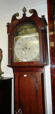 Lot 462 - An oak cased eight day longcase clock with painted dial