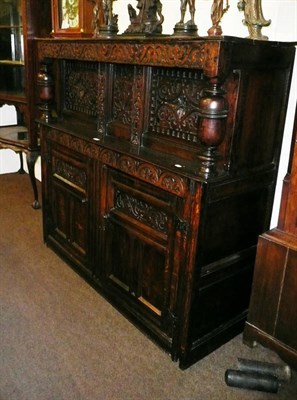 Lot 463 - Carved oak court cupboard