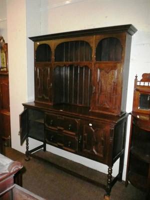 Lot 477 - Oak dresser and back