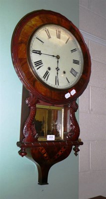 Lot 484 - Walnut-cased drop-dial wall clock