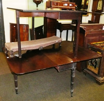 Lot 487 - Mahogany gateleg dining table and a mahogany Georgian drop leaf table