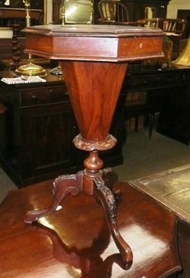 Lot 519 - Victorian walnut 'trumpet' work table