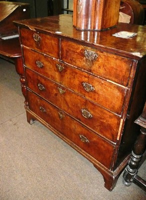 Lot 542 - 18th century walnut four height chest of drawers