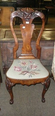 Lot 553 - Walnut vase-splat dining chair