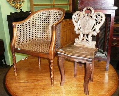 Lot 591 - Child's chair and a Linden wood mystical chair