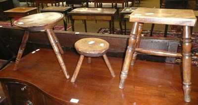 Lot 601 - Three 19th century stools