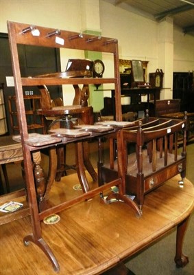 Lot 606 - Reproduction mahogany Canterbury and a Georgian boot rack