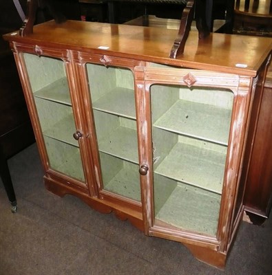 Lot 612 - Glass fronted pine display cabinet