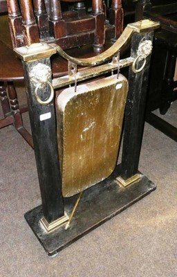 Lot 613 - Brass gong on stand