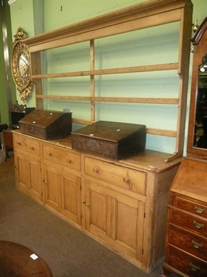 Lot 631 - Large 19th century pine dresser