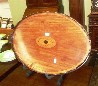 Lot 640 - A mahogany tea tray