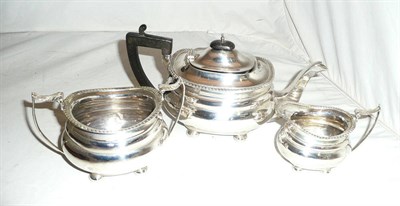 Lot 13 - Three piece silver tea set 24ozs approx.