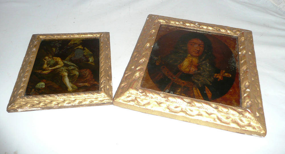 Lot 16 - Two late 18th century reverse prints on glass