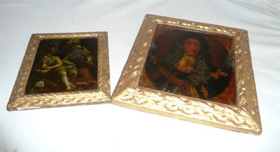 Lot 16 - Two late 18th century reverse prints on glass