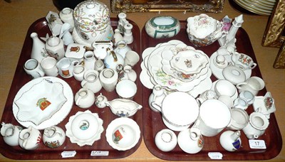 Lot 17 - Approximately sixty - seventy pieces of crested china (on two trays)