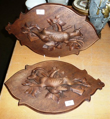Lot 18 - Pair of Linden wood carved plaques