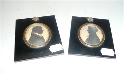 Lot 96 - A pair of silhouette portraits