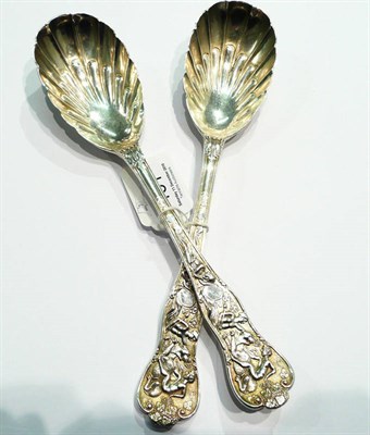 Lot 131 - Pair of Victorian silver serving spoons
