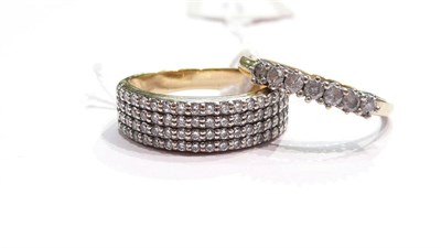 Lot 136 - Two 9ct gold diamond rings