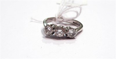 Lot 165 - An 18ct white gold diamond three stone ring, 0.75 carat approximately