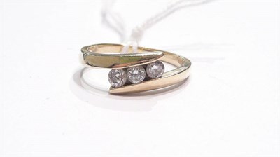 Lot 168 - A 9ct gold diamond three stone ring