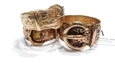 Lot 171 - Three 9ct gold buckle rings