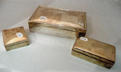 Lot 187 - A large silver cigarette box and two others